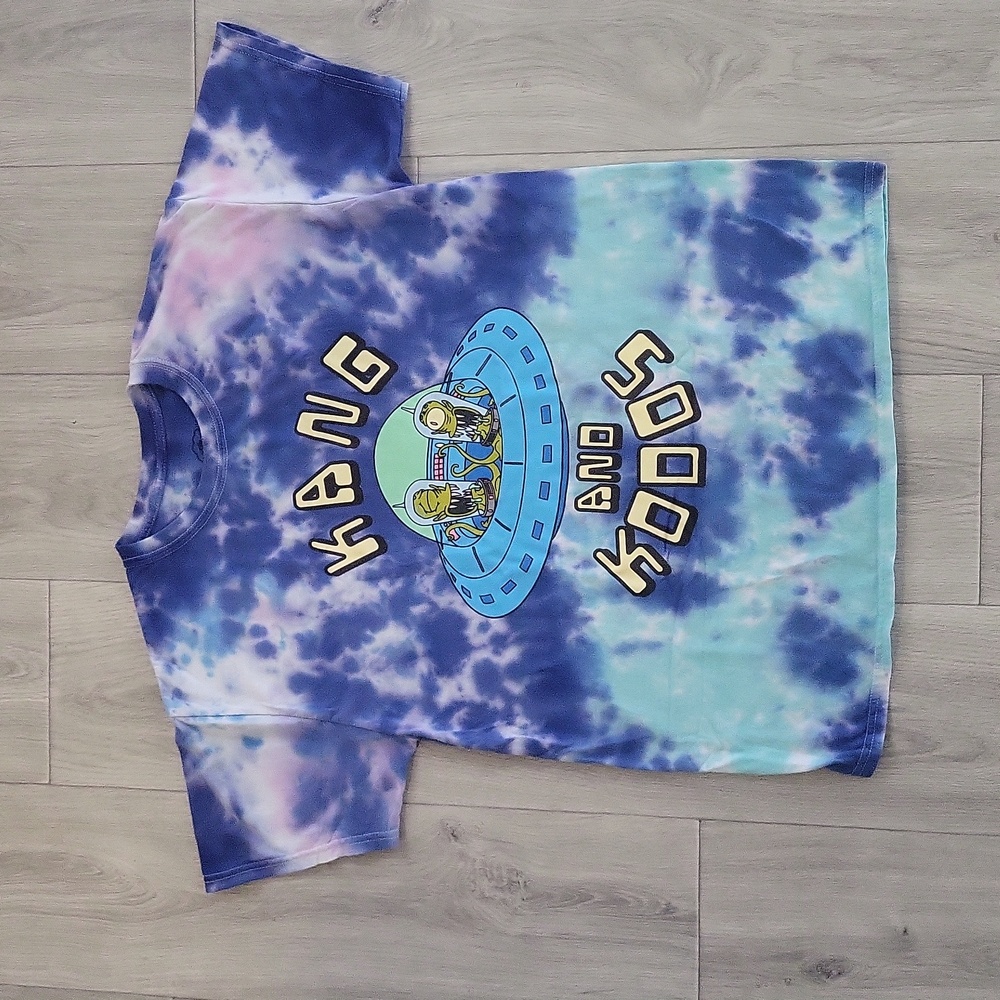 RARE The Simpson's Kang and Kodos Tie-Dye Shirt, Men's Plus-Size M